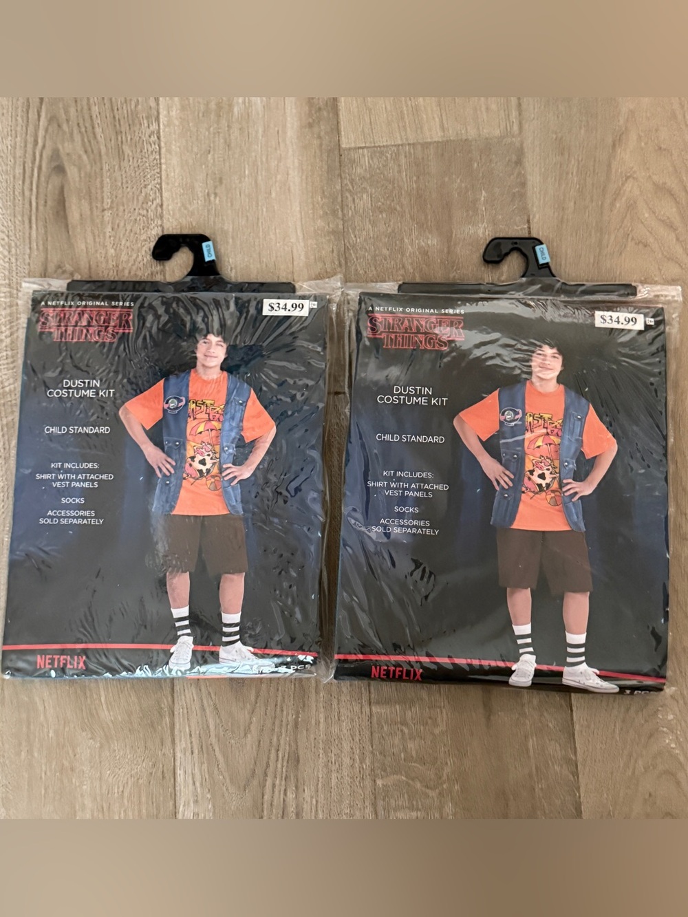 2 Netflix Stranger Things Dustin Kids Orange Costume Kit